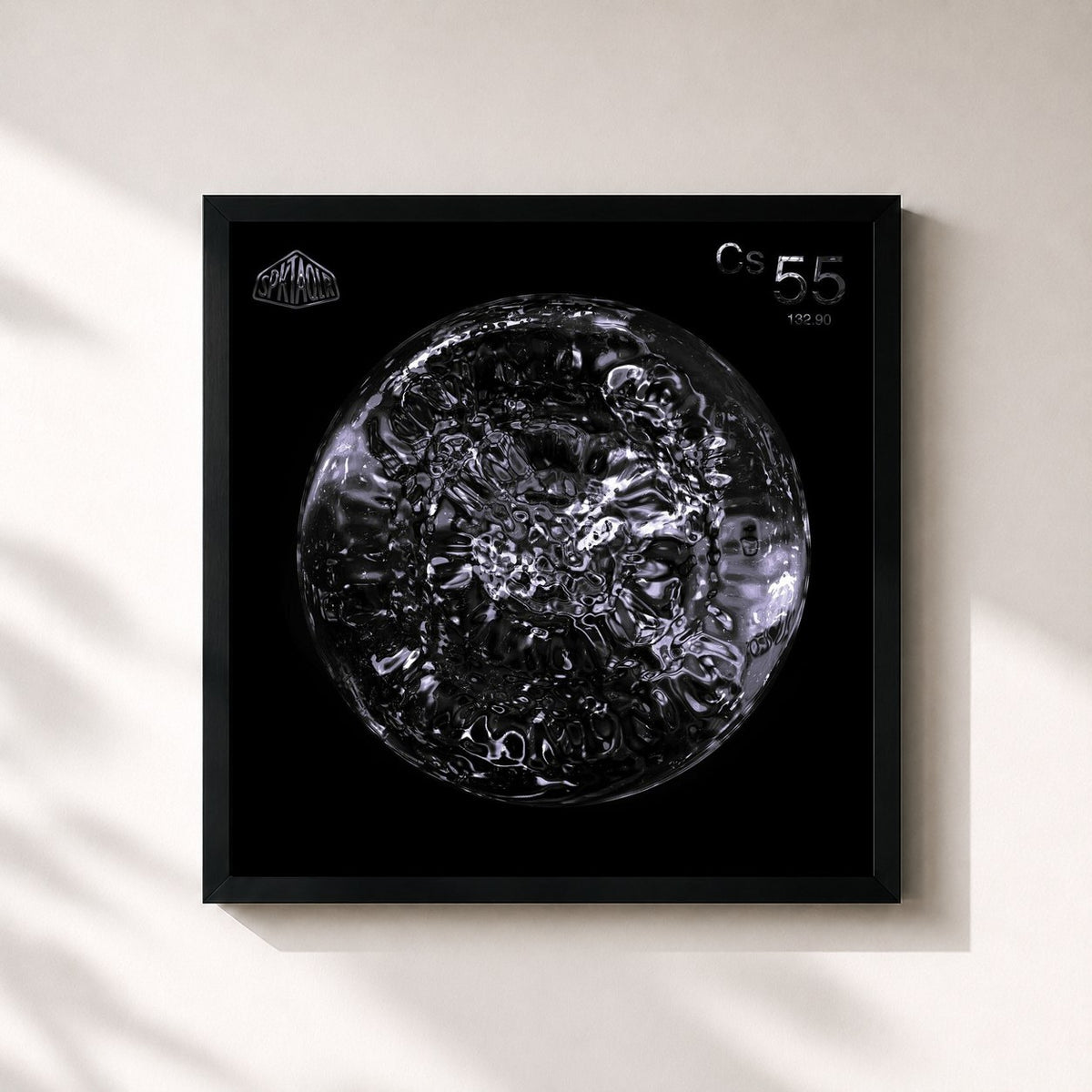 #noir Tableau carré de l'album Cesium de Dinos, cadre noir 32x32 cm