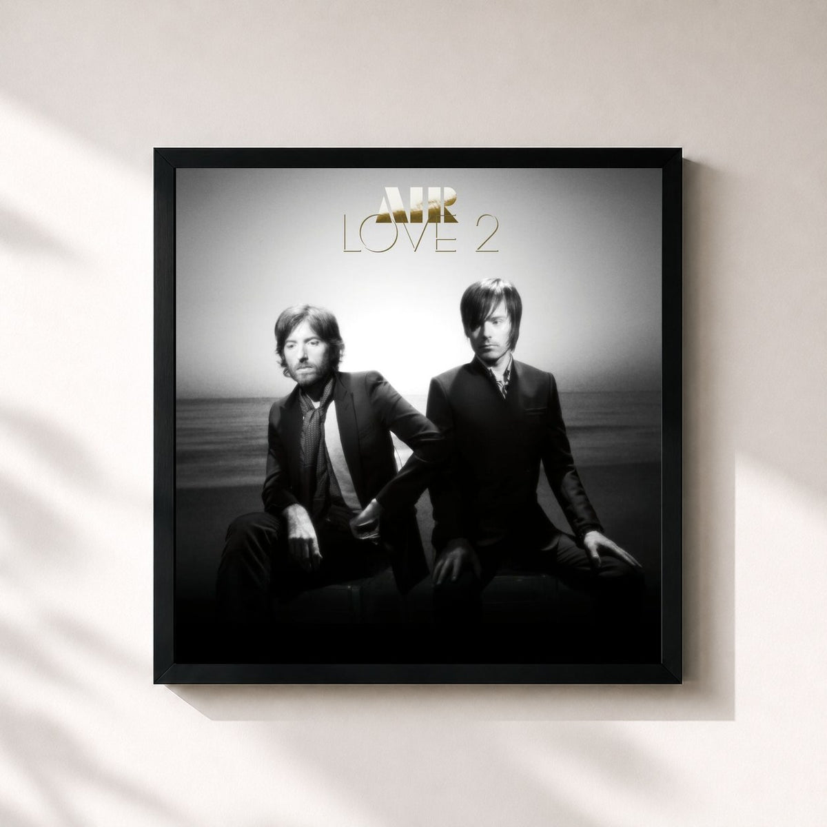 #noir Tableau carré de l'album Love 2 (Deluxe Version) de Air, cadre noir 32x32 cm