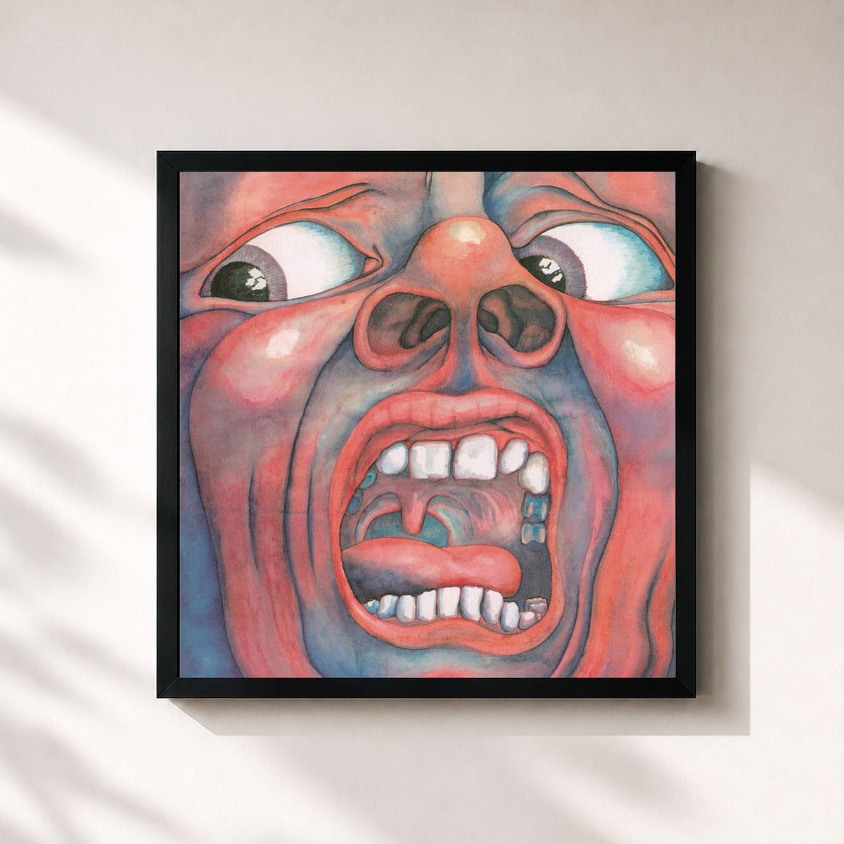 #noir Tableau carré de l'album In The Court Of The Crimson King (Expanded & Remastered Original Album Mix) de King Crimson, cadre noir 32x32 cm