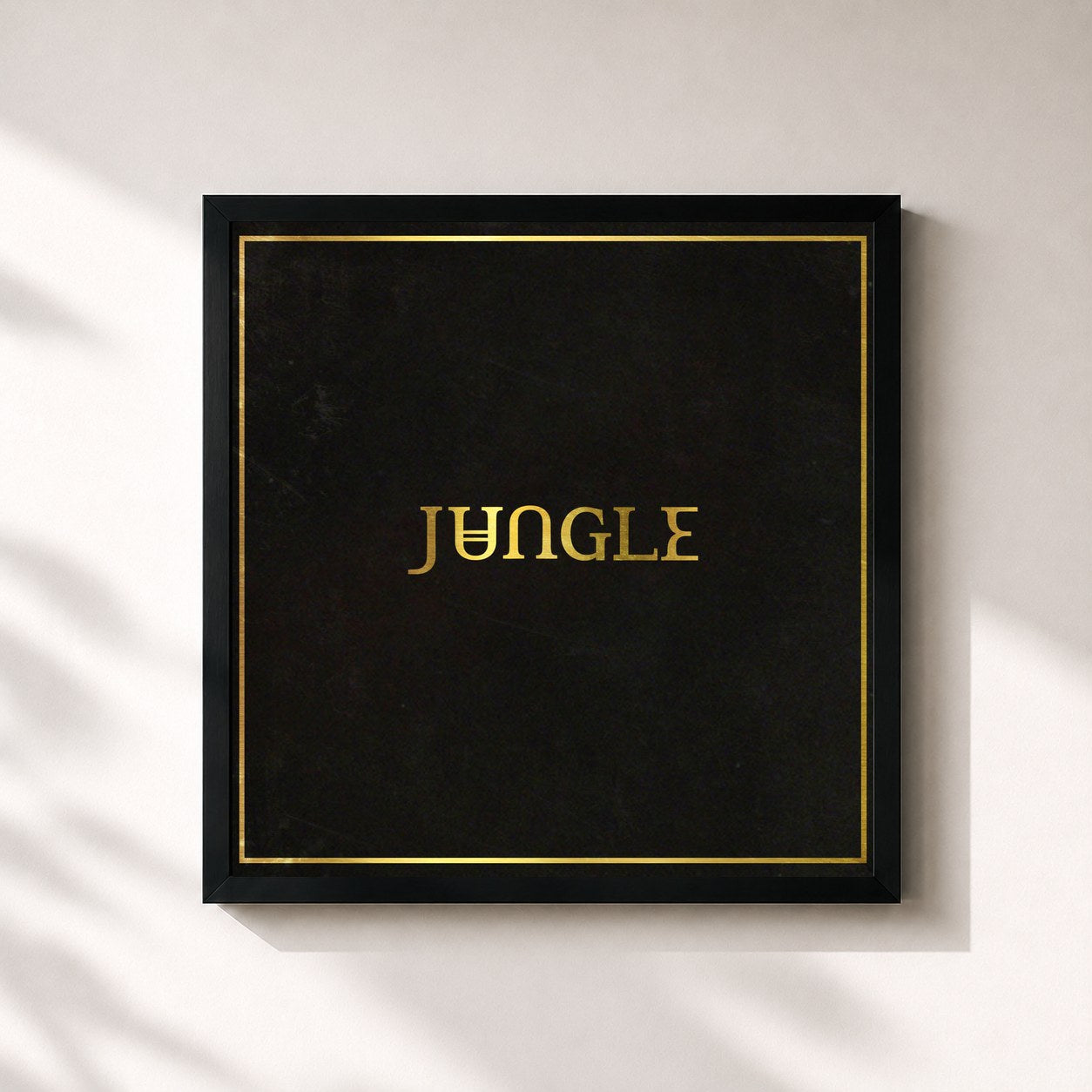 #noir Jungle de Jungle en lámina cuadrada enmarcada, marco negro de 32x32 cm