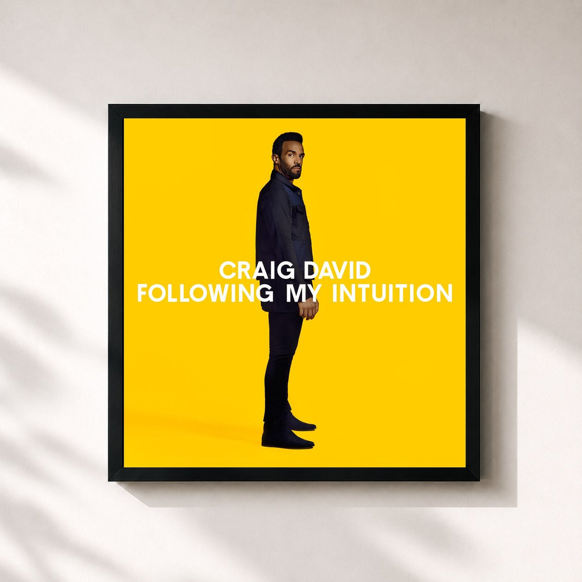 #noir Tableau carré de l'album Following My Intuition (Expanded Edition) de Craig David, cadre noir 32x32 cm