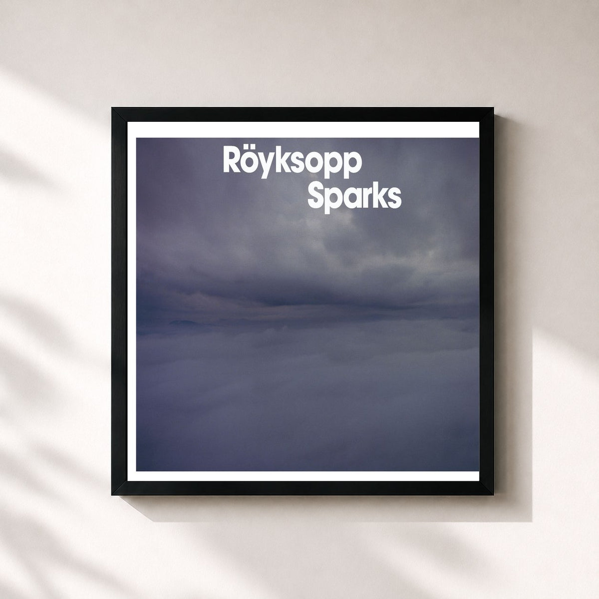 #noir Tableau carré de l'album Sparks de Röyksopp, cadre noir 32x32 cm