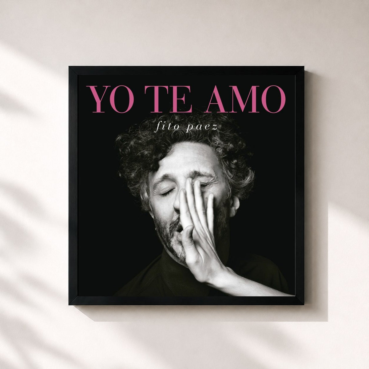 #noir Tableau carré de l'album Yo Te Amo de Fito Páez, cadre noir 32x32 cm