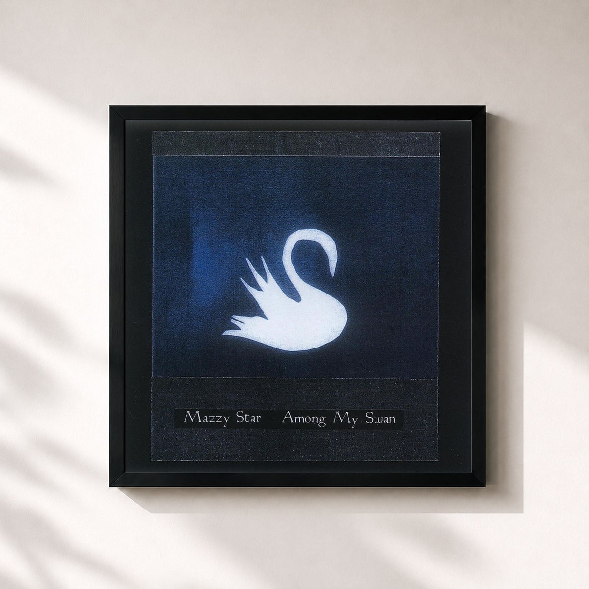 #noir Tableau carré de l'album Among My Swan de Mazzy Star, cadre noir 32x32 cm