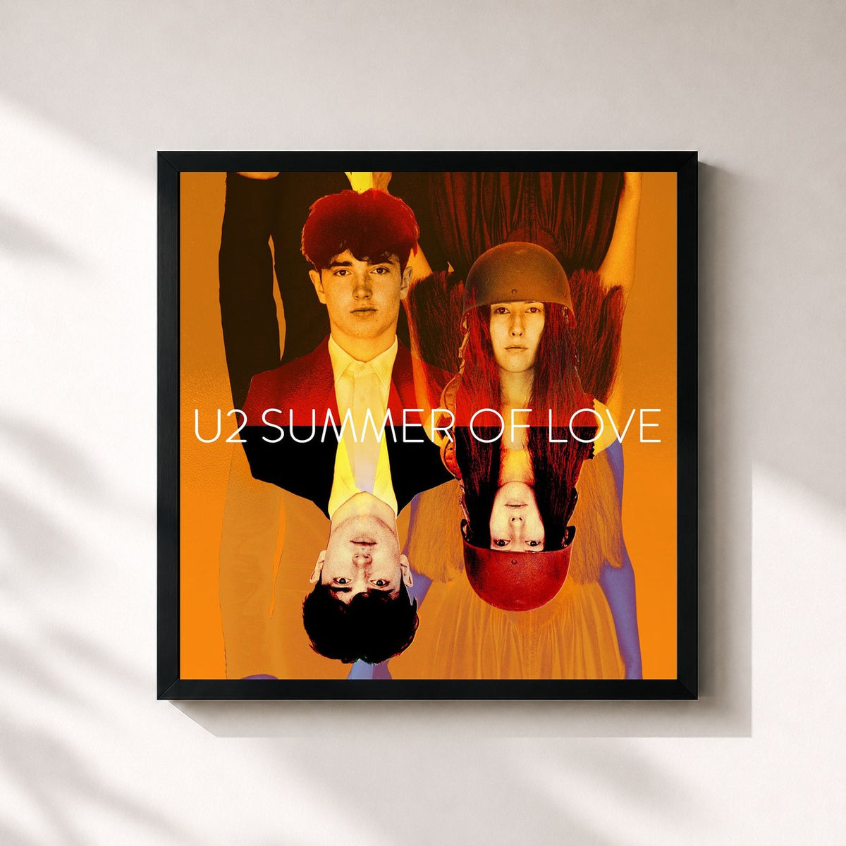#noir Tableau carré de l'album Summer Of Love de U2, cadre noir 32x32 cm