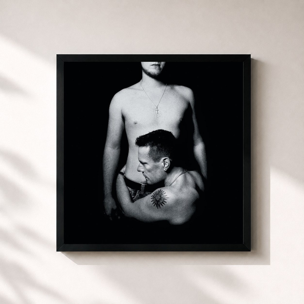 #noir Tableau carré de l'album Songs Of Innocence de U2, cadre noir 32x32 cm