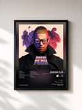 #noir Tableau de l'album De Nacht Is Nog Jong Net Als Wij Voor Altijd de Ronnie Flex, cadre noir, imprimé et encadré en France