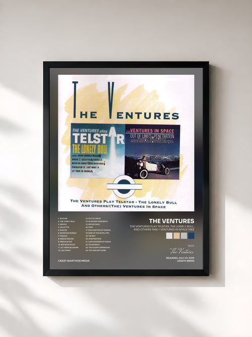 The Ventures · The Ventures Play Telstar, The Lonely Bull, And Others 1962 + Ventures In Space 1963 — Affiche encadrée