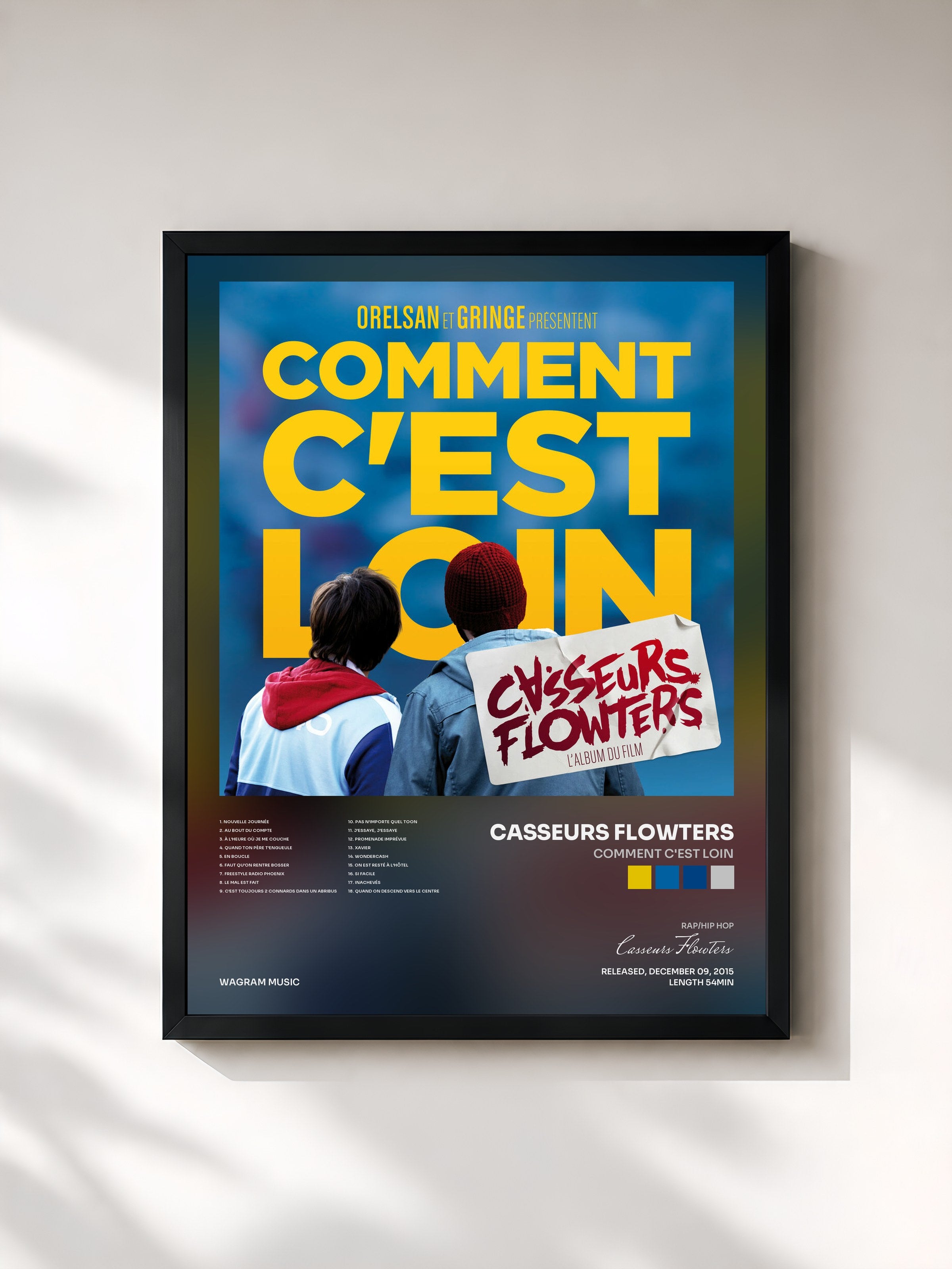 #noir Comment c'est loin by Casseurs Flowters as a framed art print, black frame, printed and framed in France