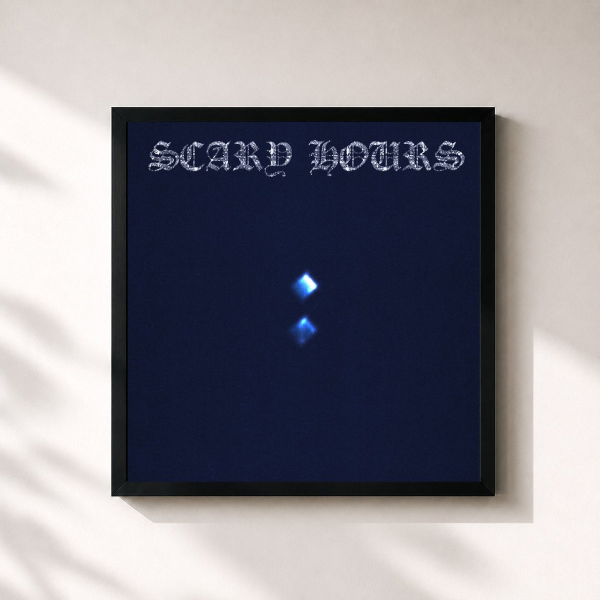 #noir Tableau carré de l'album Scary Hours 2 de Drake, cadre noir 32x32 cm