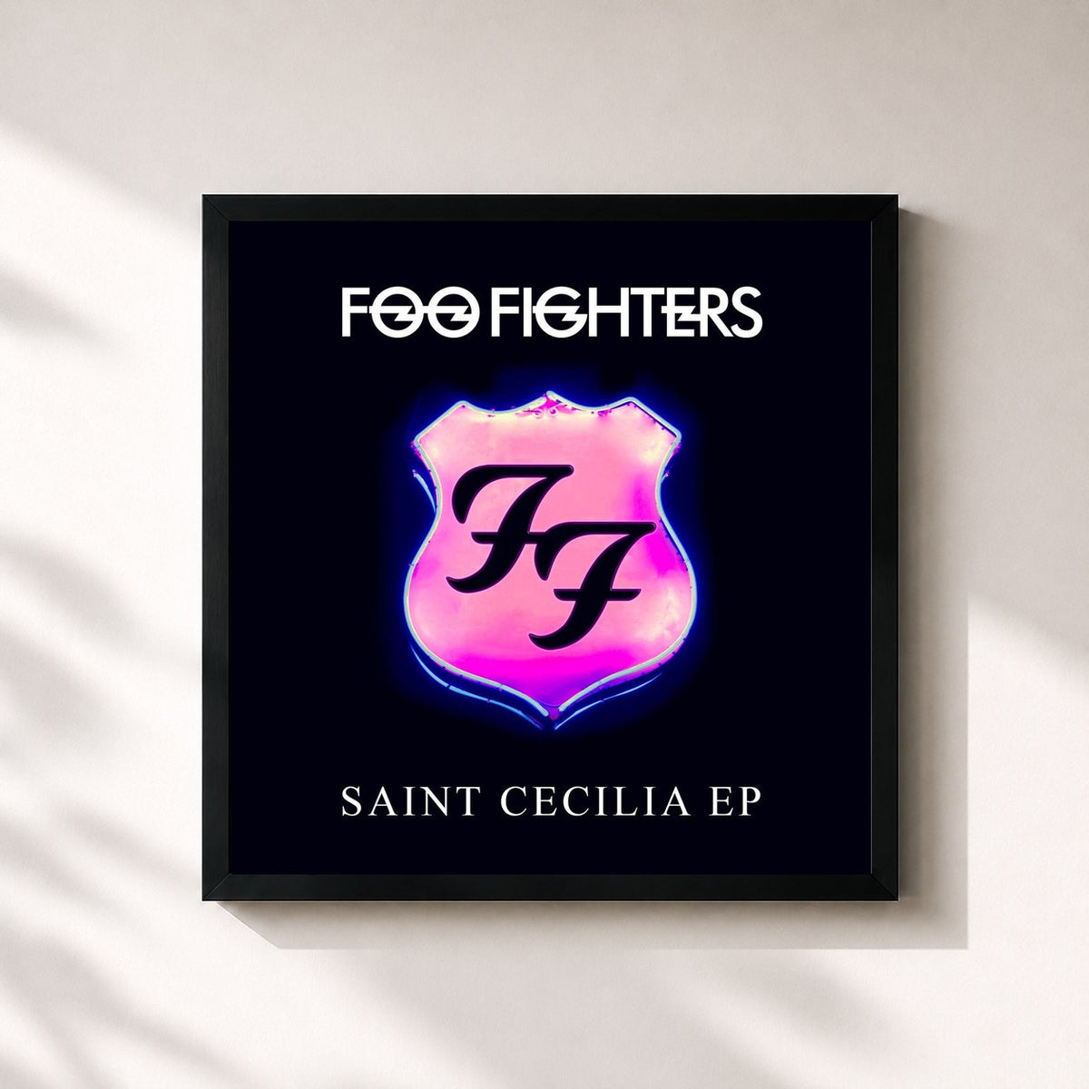 #noir Tableau carré de l'album Saint Cecilia EP de Foo Fighters, cadre noir 32x32 cm