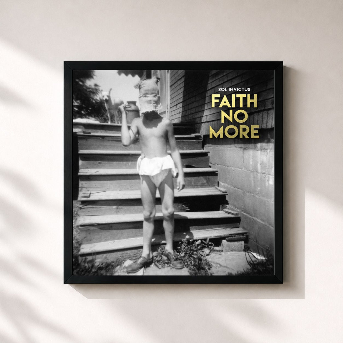#noir Tableau carré de l'album Sol Invictus de Faith No More, cadre noir 32x32 cm