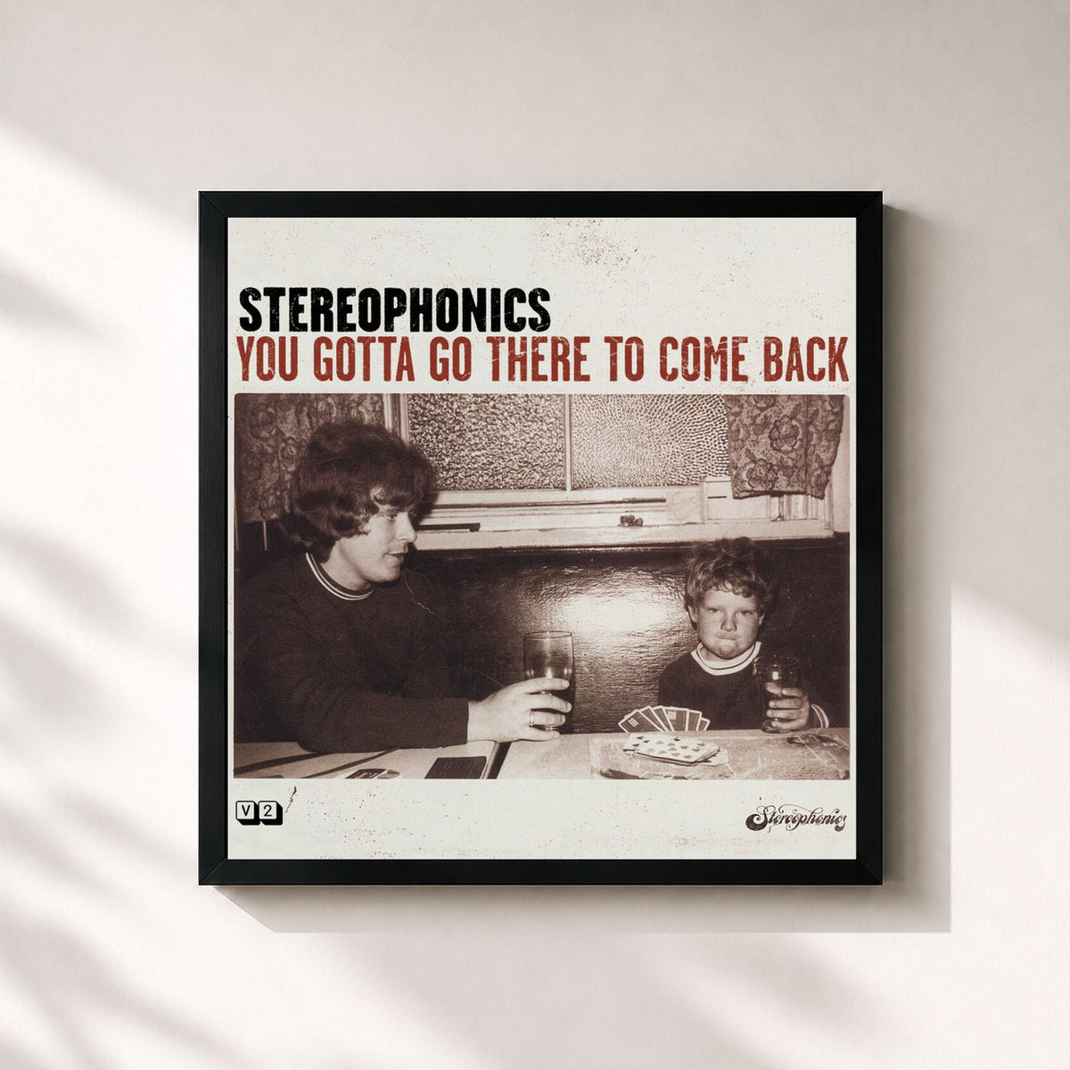 #noir You Gotta Go There To Come Back di Stereophonics in stampa quadrata incorniciata, cornice nera 32x32 cm