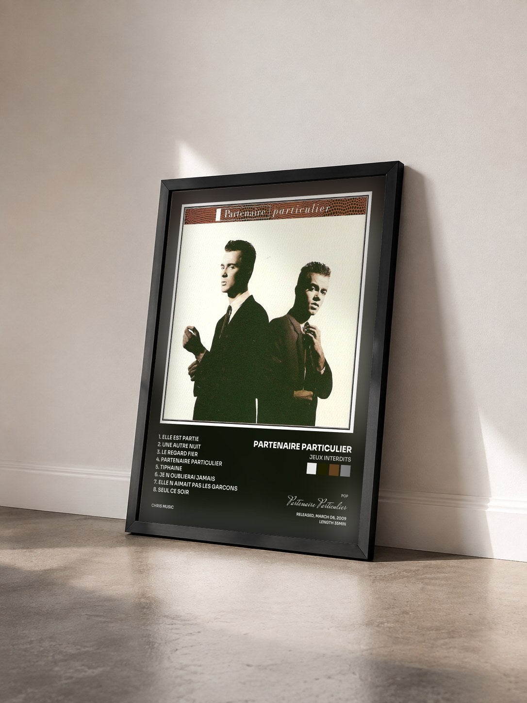 #noir Tableau de l'album Jeux Interdits de Partenaire Particulier vu de trois quarts, cadre noir