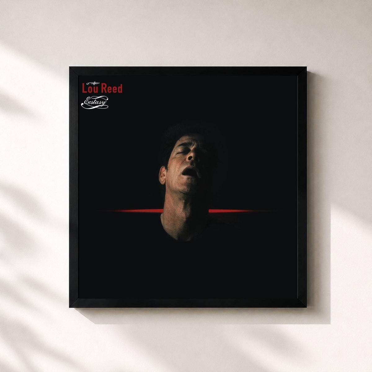 #noir Tableau carré de l'album Ecstasy de Lou Reed, cadre noir 32x32 cm