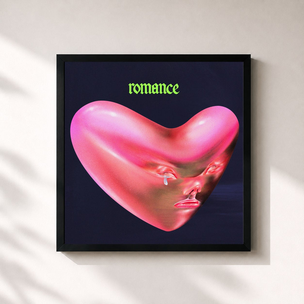 #noir Tableau carré de l'album Romance (Deluxe Edition) de Fontaines D.C., cadre noir 32x32 cm