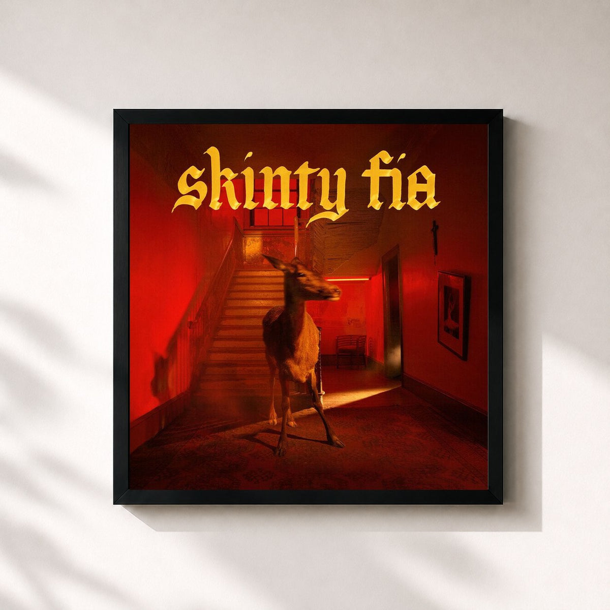 #noir Tableau carré de l'album Skinty Fia de Fontaines D.C., cadre noir 32x32 cm
