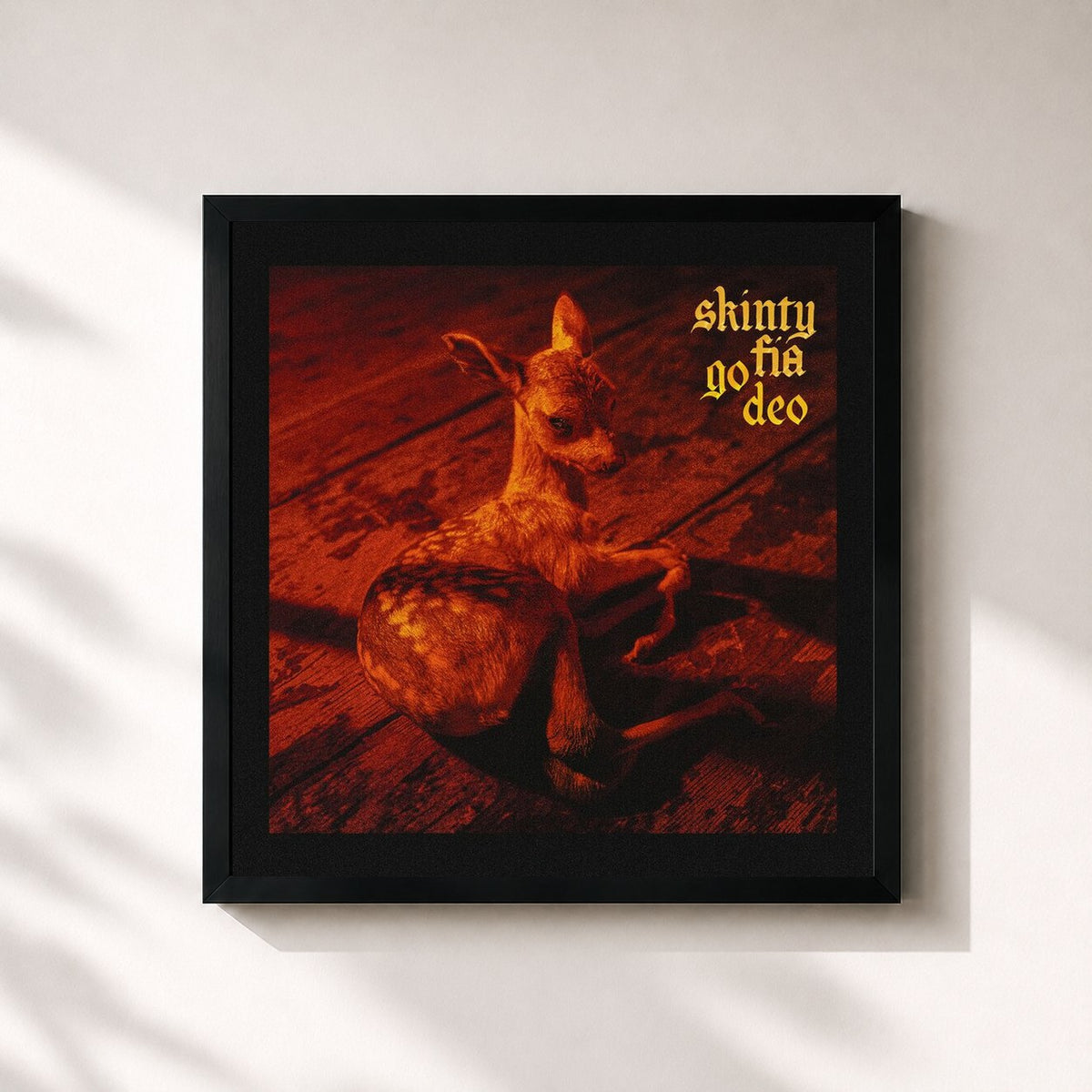 #noir Tableau carré de l'album Skinty Fia go deo de Fontaines D.C., cadre noir 32x32 cm