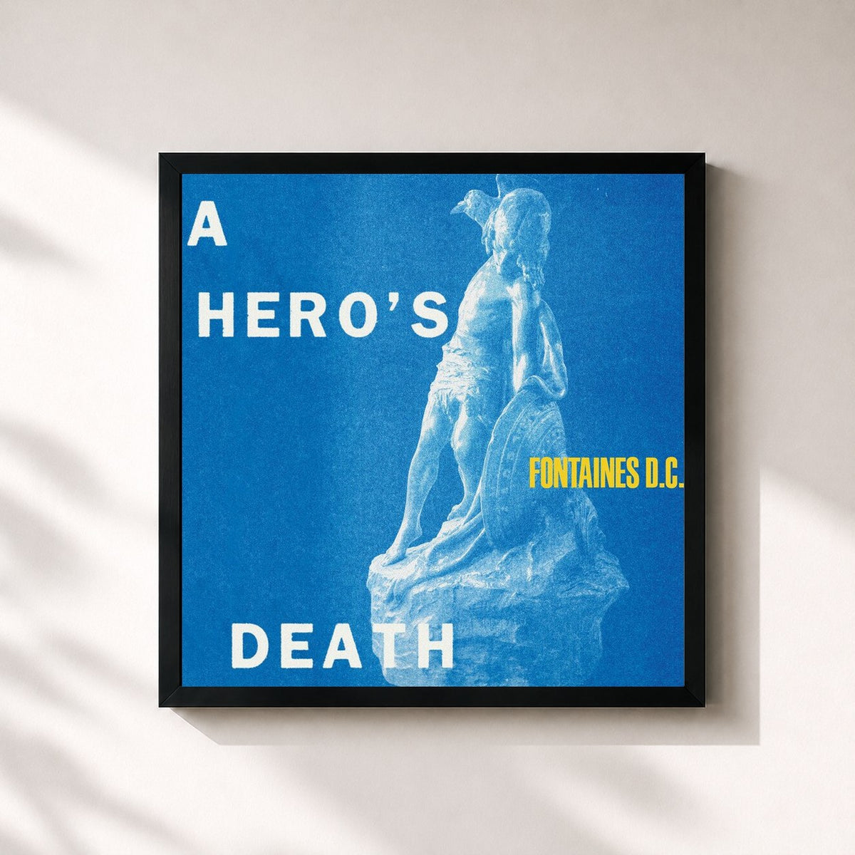 #noir Tableau carré de l'album A Hero's Death de Fontaines D.C., cadre noir 32x32 cm