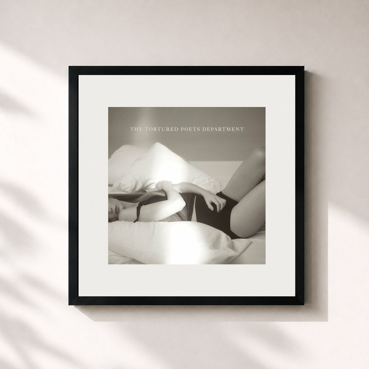 #noir Tableau carré de l'album THE TORTURED POETS DEPARTMENT de Taylor Swift, cadre noir 32x32 cm