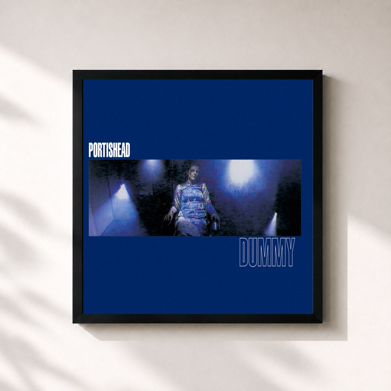 #noir Tableau carré de l'album Dummy de Portishead, cadre noir 32x32 cm