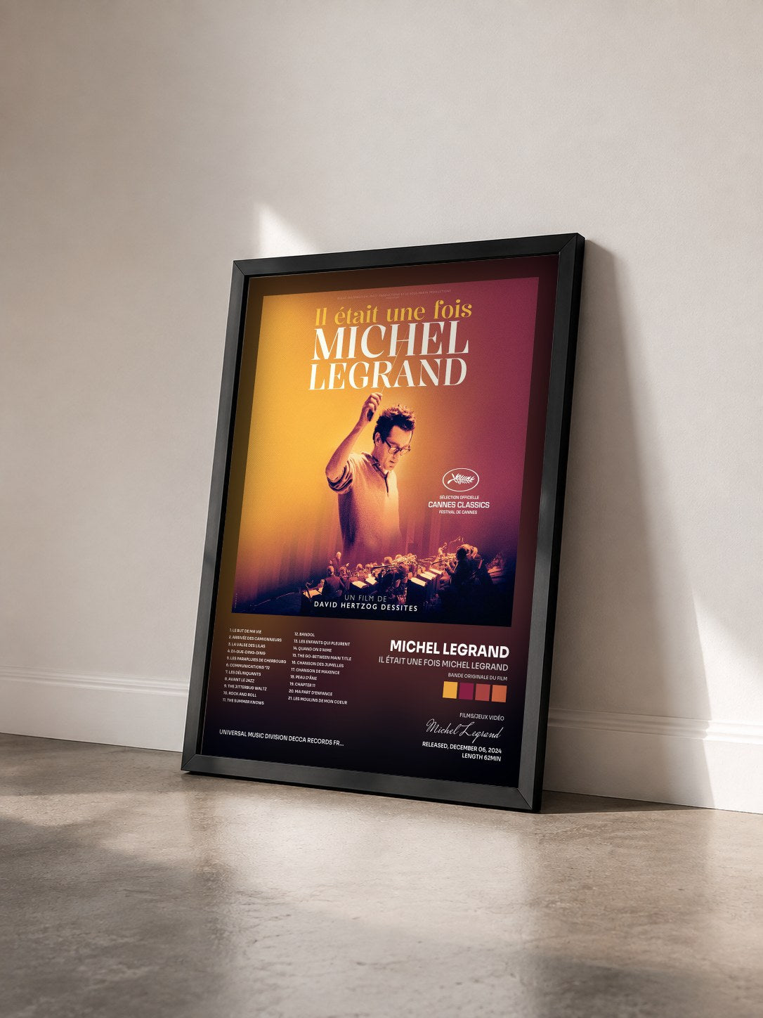 #noir Tableau de l'album Il était une fois Michel Legrand (Bande originale du film) de Michel Legrand vu de trois quarts, cadre noir