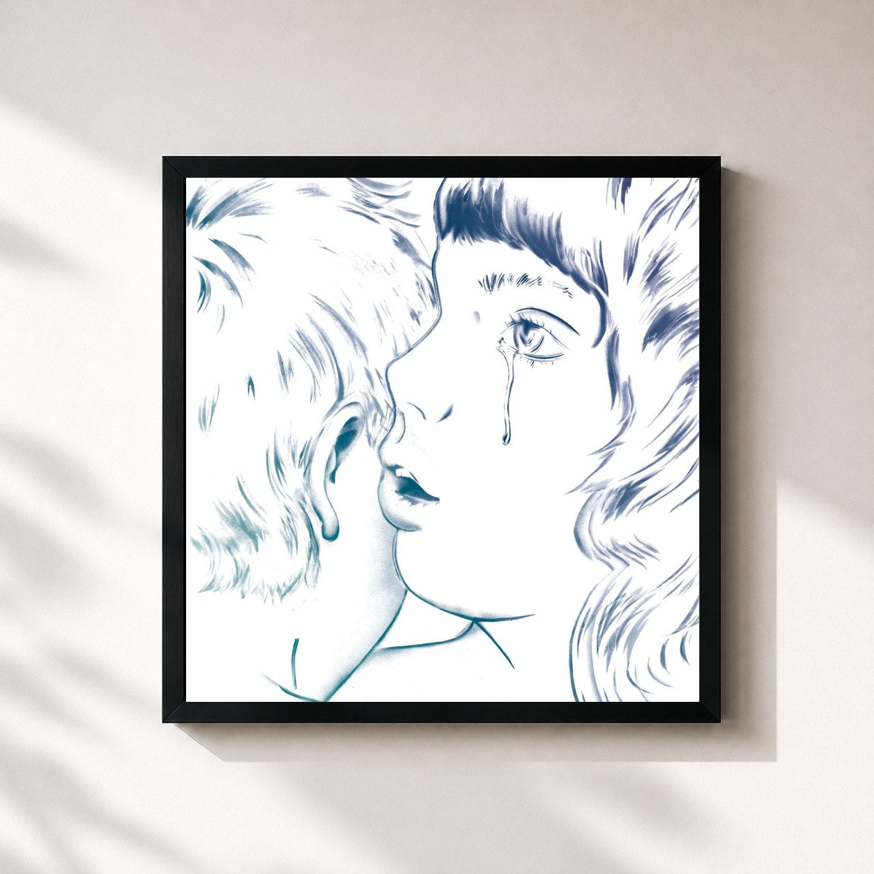 #noir Tableau carré de l'album Omnion de Hercules & Love Affair, cadre noir 32x32 cm