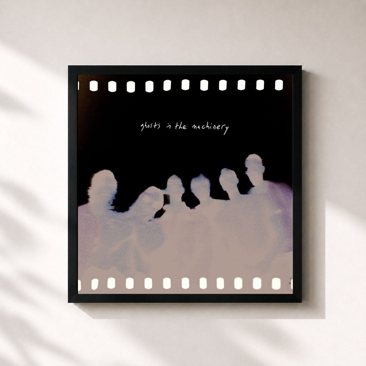 #noir Tableau carré de l'album Ghosts In The Machinery de The Head And The Heart, cadre noir 32x32 cm