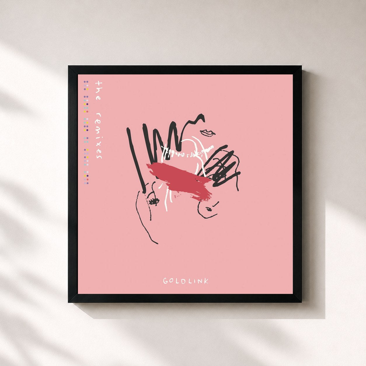 #noir Tableau carré de l'album And After That, We Didn't Talk - The Remixes de GoldLink, cadre noir 32x32 cm