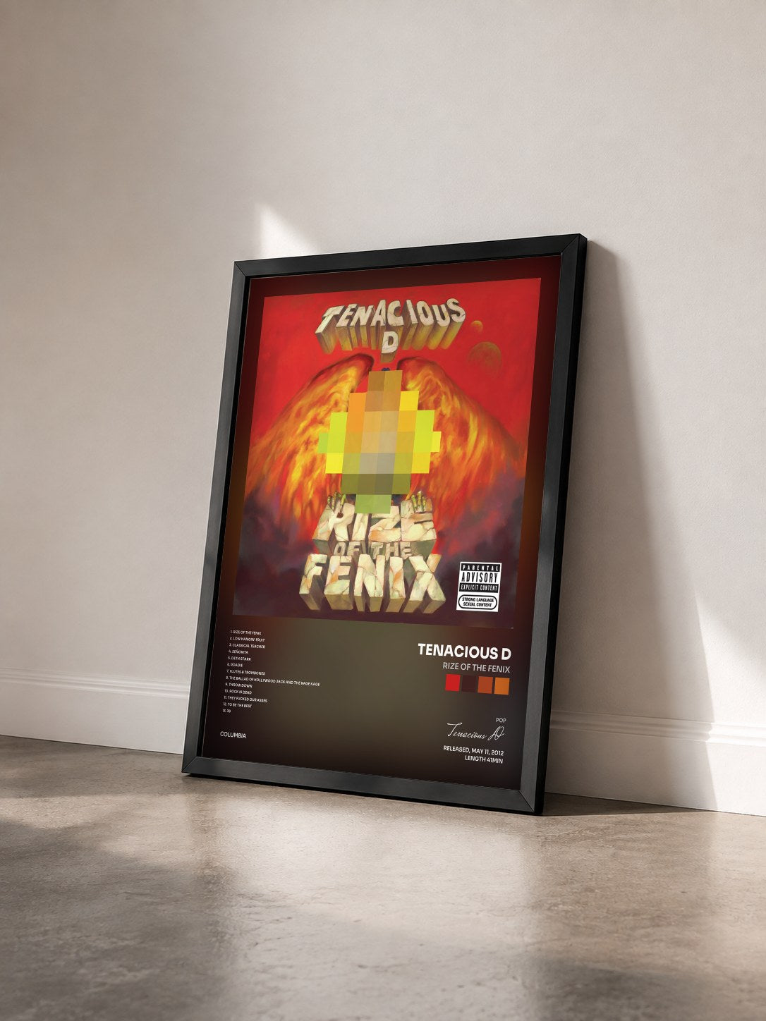 #noir Rize Of The Fenix von Tenacious D als gerahmter Kunstdruck von schräg gesehen, schwarzer Rahmen