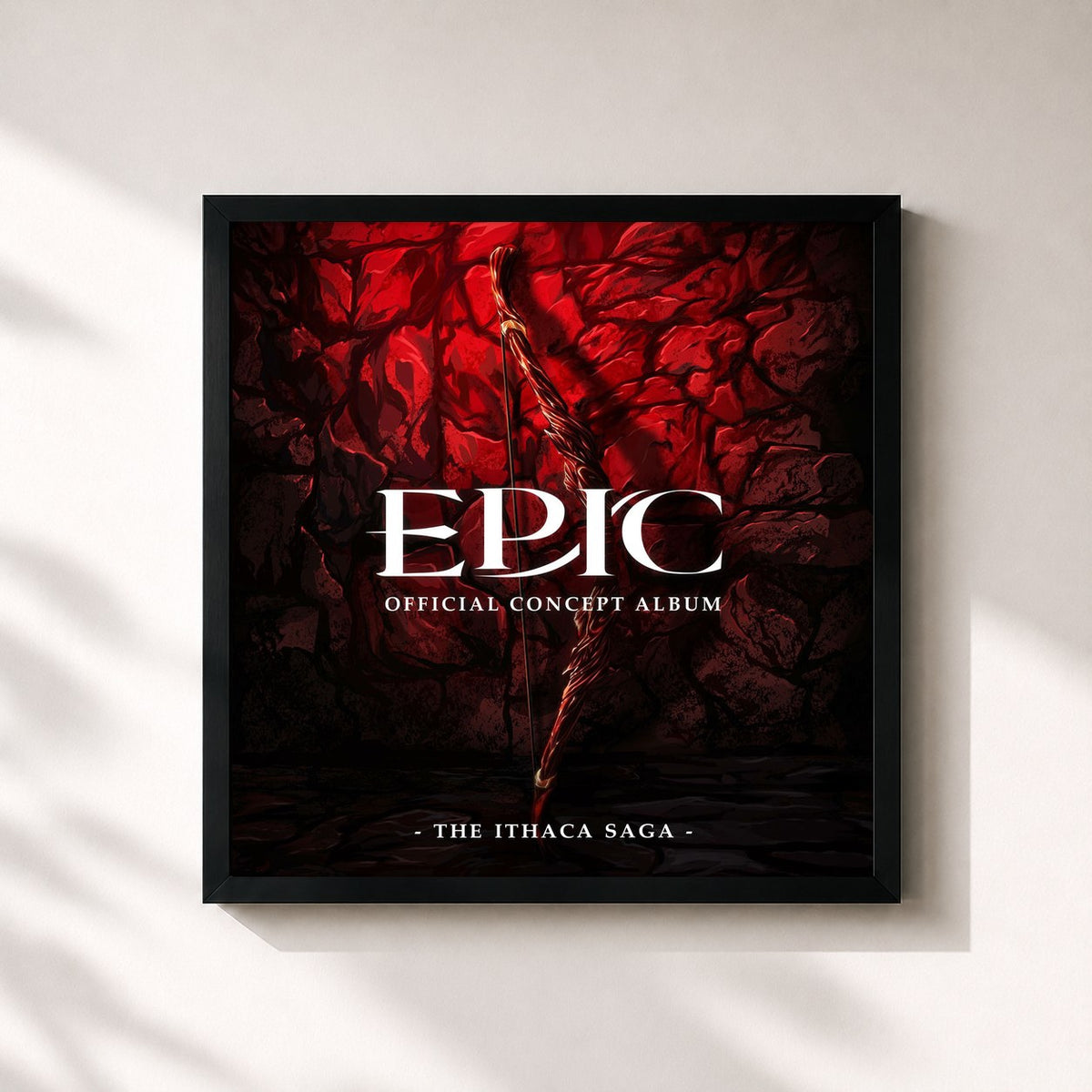 #noir Tableau carré de l'album EPIC: The Ithaca Saga (Official Concept Album) de Jorge Rivera-Herrans, cadre noir 32x32 cm