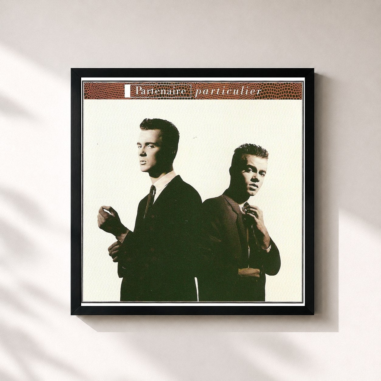 #noir Tableau carré de l'album Jeux Interdits de Partenaire Particulier, cadre noir 32x32 cm