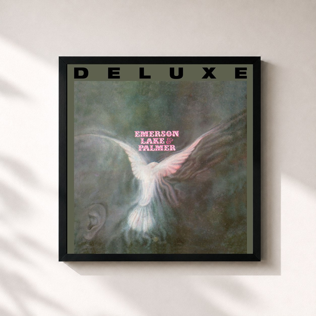 #noir Tableau carré de l'album Emerson, Lake & Palmer (Deluxe) de Emerson, Lake & Palmer, cadre noir 32x32 cm