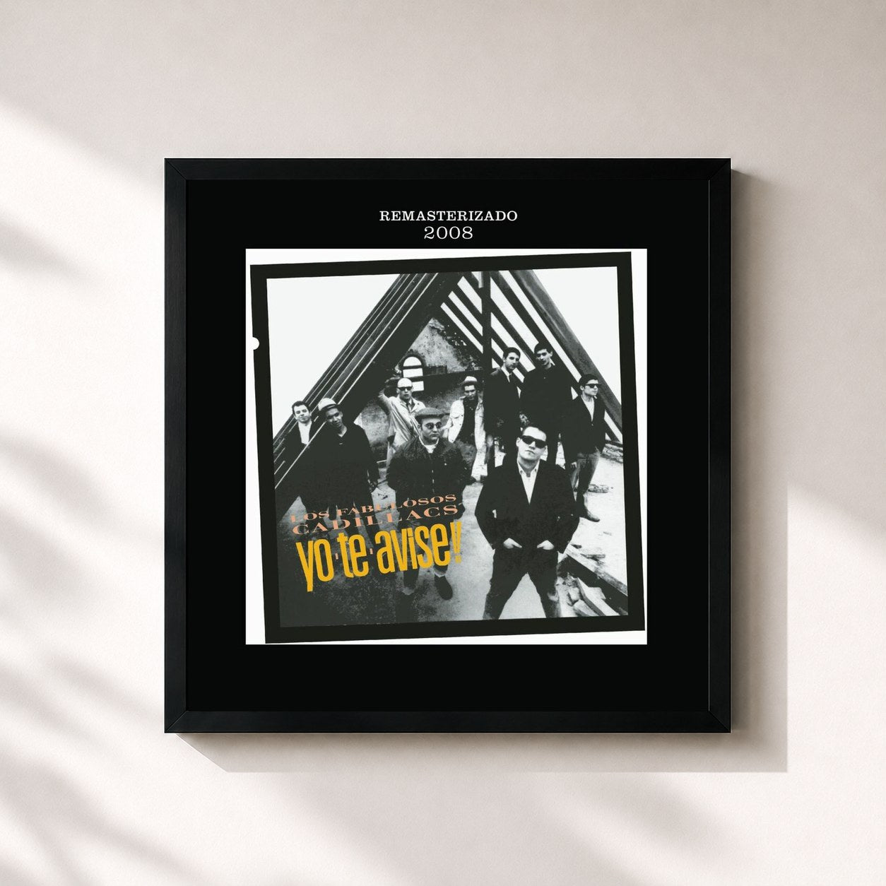 #noir Tableau carré de l'album Yo Te Avisé de Los Fabulosos Cadillacs, cadre noir 32x32 cm