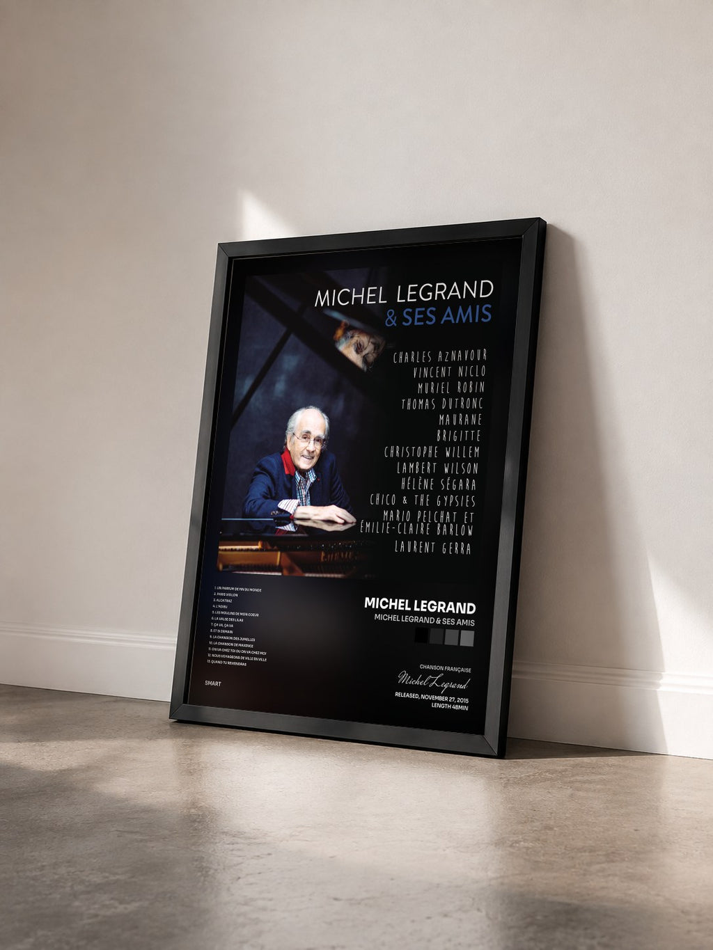 #noir Michel Legrand & ses amis de Michel Legrand en lámina enmarcada vista de tres cuartos, marco negro