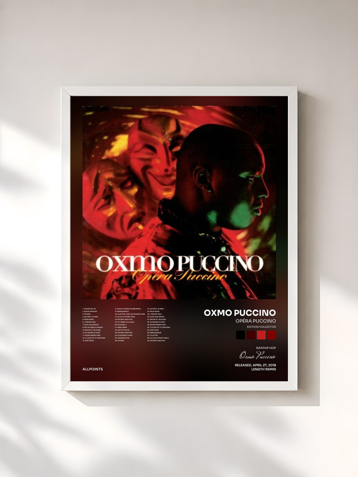 #blanc Opéra Puccino (Edition Collector) von Oxmo Puccino als gerahmter Kunstdruck, weißer Rahmen, gedruckt und gerahmt in Frankreich