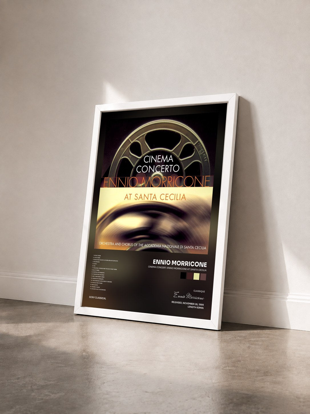#blanc Tableau de l'album Cinema Concert: Ennio Morricone at Santa Cecilia de Ennio Morricone vu de trois quarts, cadre blanc
