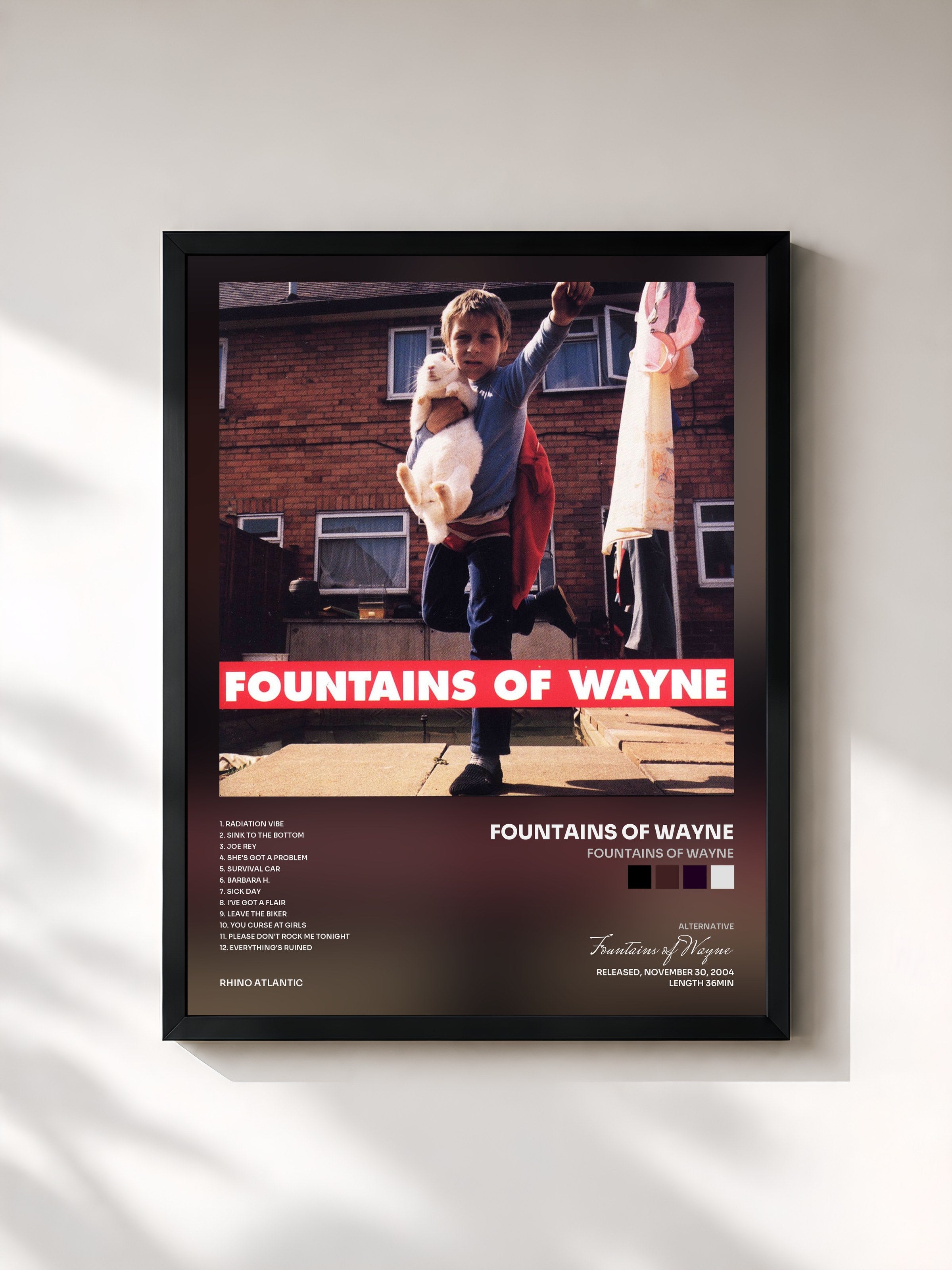 #noir Tableau de l'album Fountains of Wayne de Fountains of Wayne, cadre noir, imprimé et encadré en France