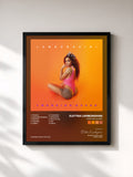 #noir Tableau de l'album Twerking Queen de Elettra Lamborghini, cadre noir, imprimé et encadré en France