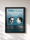 #noir Tableau de l'album Les grands succès de la variété française de Tino Rossi, cadre noir, imprimé et encadré en France