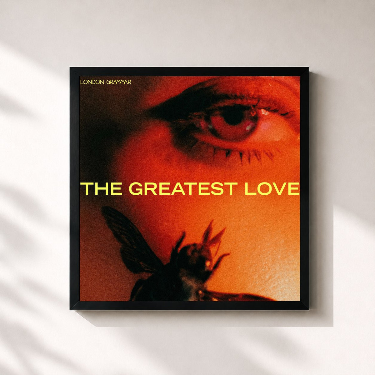 #noir The Greatest Love by London Grammar as a square framed art print, black 32x32 cm frame