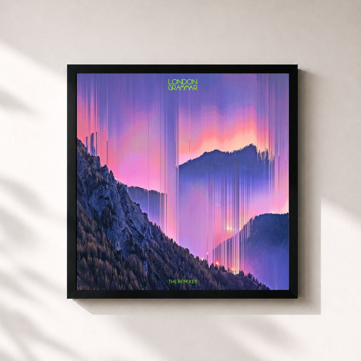 #noir The Remixes by London Grammar as a square framed art print, black 32x32 cm frame