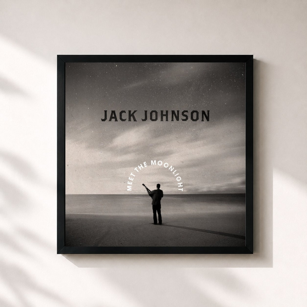 #noir Meet The Moonlight von Jack Johnson als quadratischer Kunstdruck, schwarzer Rahmen 32x32 cm