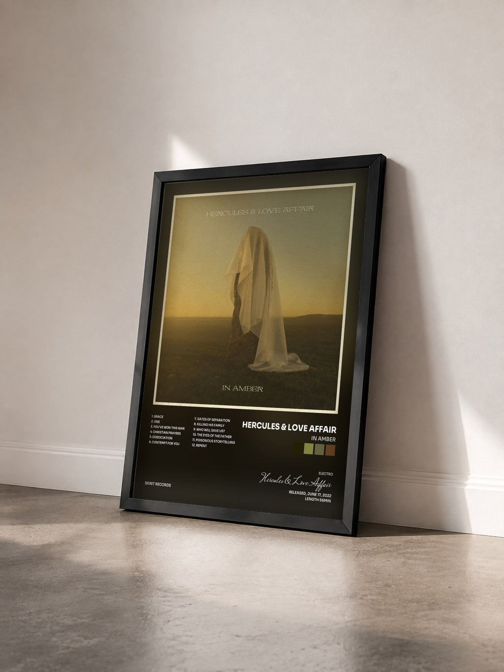 #noir Tableau de l'album In Amber de Hercules & Love Affair vu de trois quarts, cadre noir