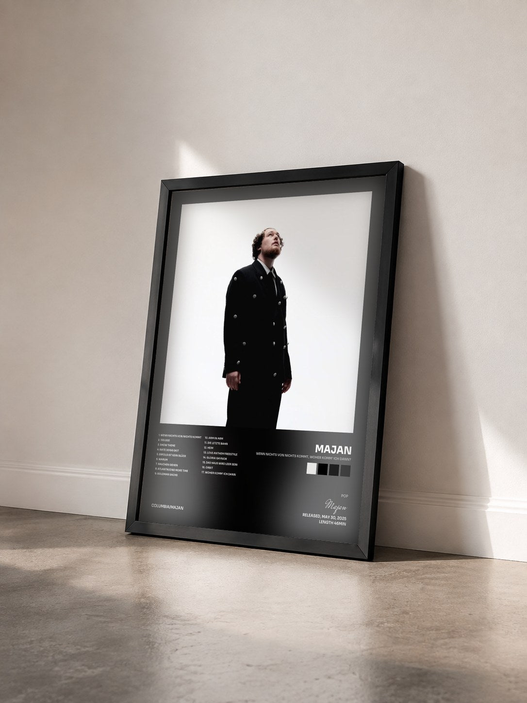 #noir Tableau de l'album Wenn nichts von nichts kommt, woher komm' ich dann? de Majan vu de trois quarts, cadre noir