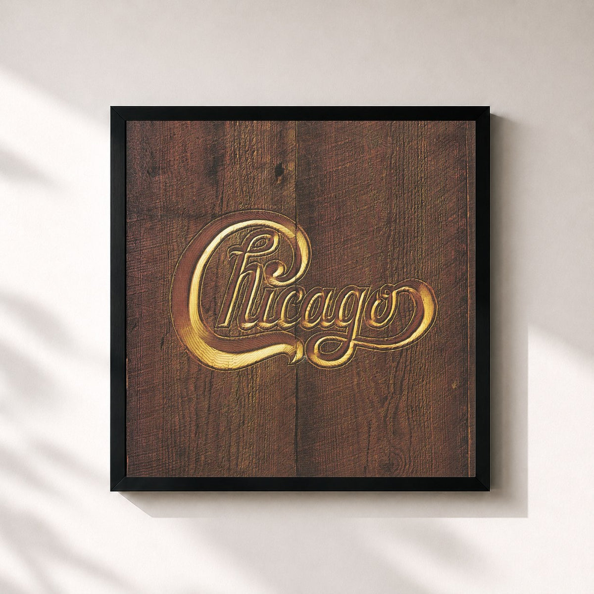 #noir Chicago V (Expanded & Remastered) de Chicago en lámina cuadrada enmarcada, marco negro de 32x32 cm