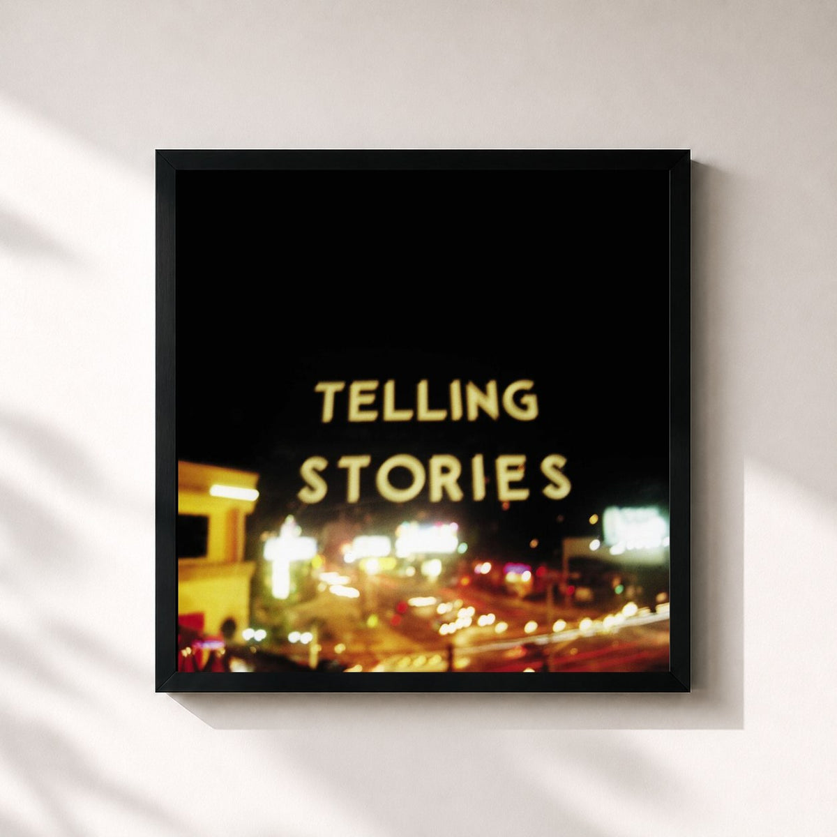 #noir Tableau carré de l'album Telling Stories de Tracy Chapman, cadre noir 32x32 cm