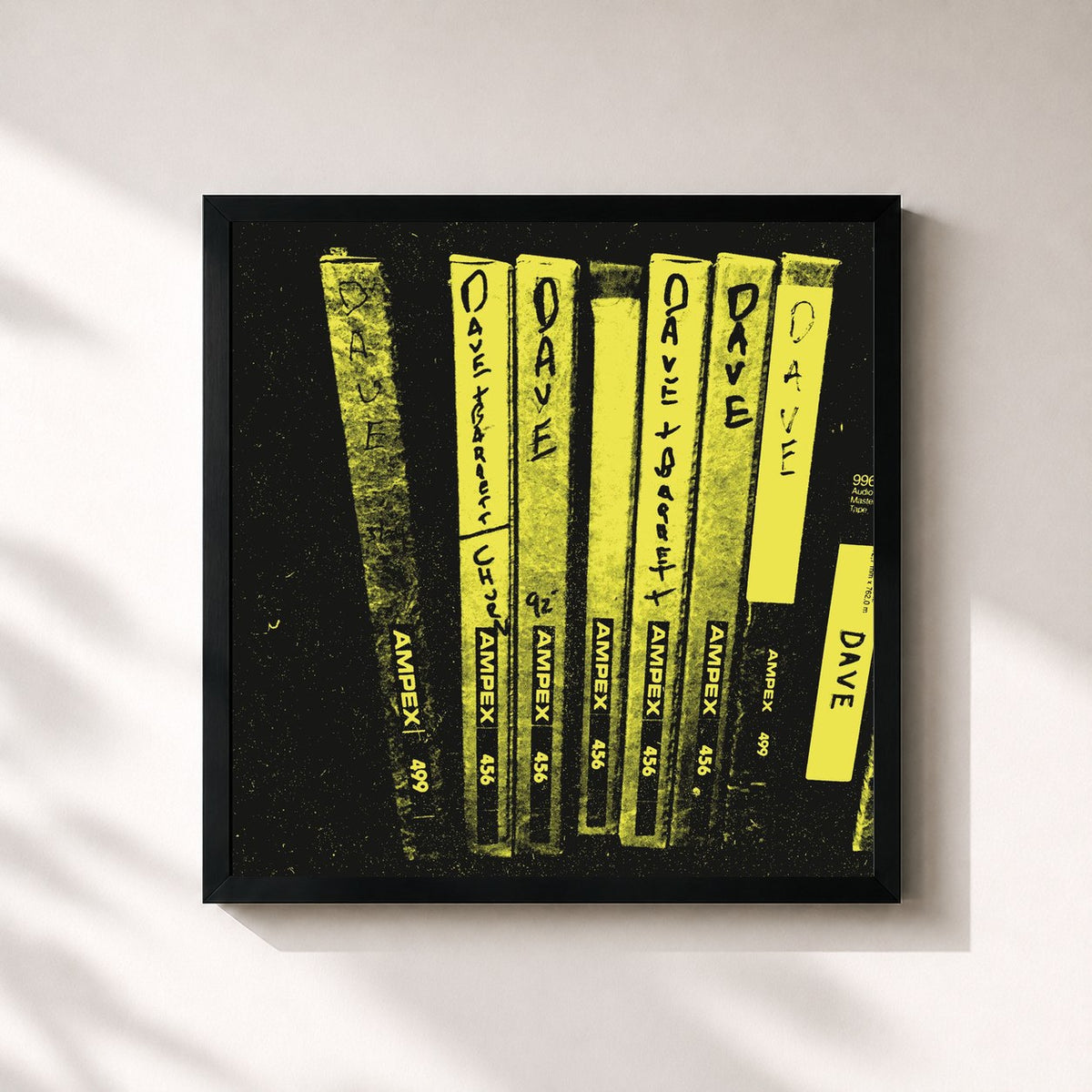 #noir Tableau carré de l'album Songs From The Laundry Room de Foo Fighters, cadre noir 32x32 cm