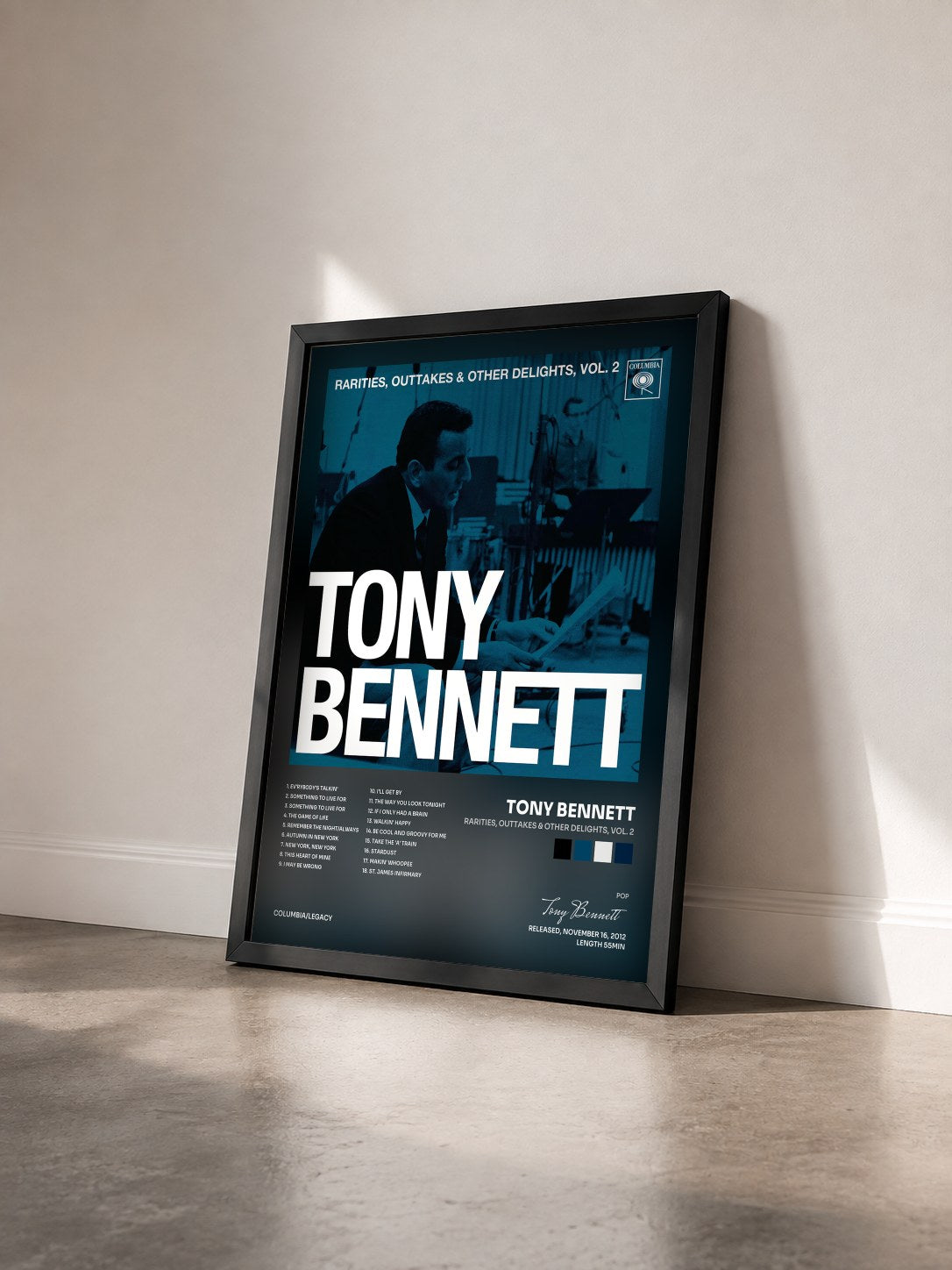 #noir Tableau de l'album Rarities, Outtakes & Other Delights, Vol. 2 de Tony Bennett vu de trois quarts, cadre noir