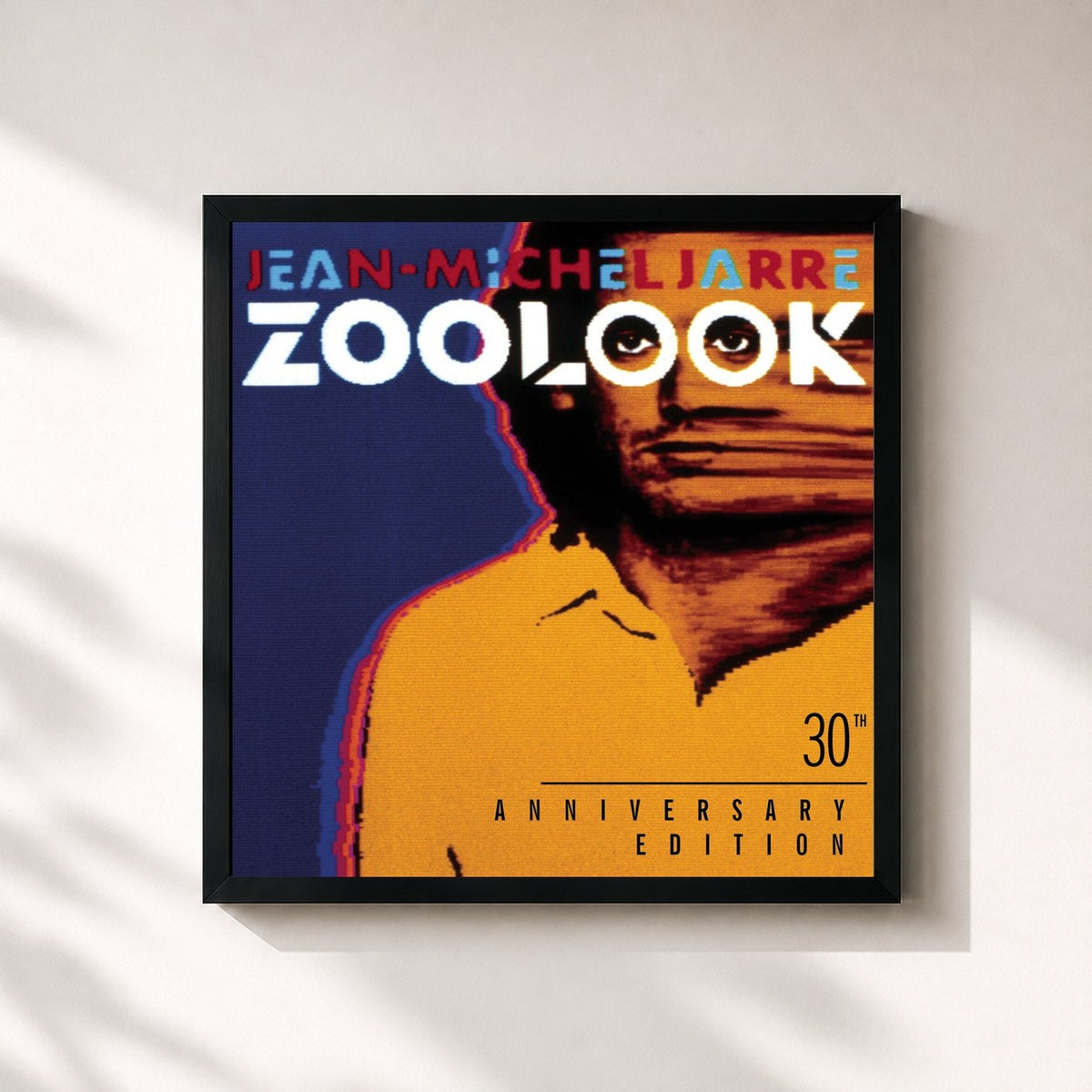 #noir Tableau carré de l'album Zoolook de Jean-Michel Jarre, cadre noir 32x32 cm